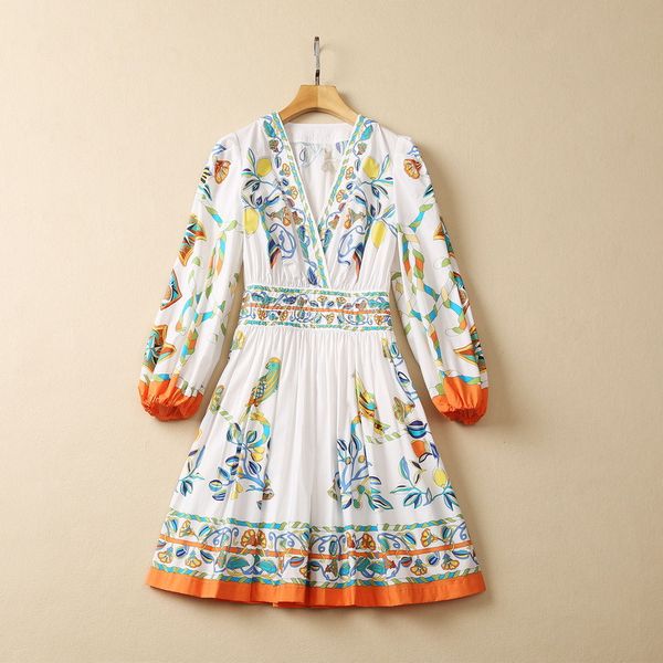 european and american women's clothes 2023 summer new v-neck long-sleeved court print fashion pleated cotton dress, Black;gray
european and american women's clothes 2023 summer new v-neck long-sleeved court print fashion pleated cotton dress, Black;gray