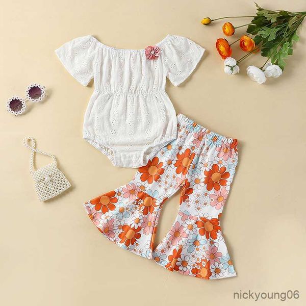 clothing sets lovely newborn baby girls summer lace flower hollow off shoulder bodysuits and flare long pants casual outfits, White
clothing sets lovely newborn baby girls summer lace flower hollow off shoulder bodysuits and flare long pants casual outfits, White
