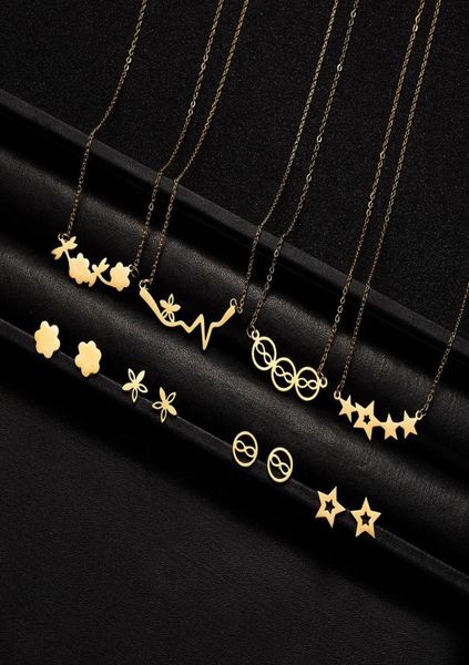 charm gold plated stainless steel star heart cat pendant necklace earrings jewelry set for women3032633, Silver
charm gold plated stainless steel star heart cat pendant necklace earrings jewelry set for women3032633, Silver