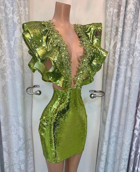 green sequined prom dresses short beaded deep vneck duabi party night gowns women custom made designed robe de soiree1197765, Black
green sequined prom dresses short beaded deep vneck duabi party night gowns women custom made designed robe de soiree1197765, Black