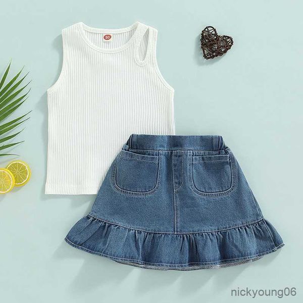 clothing sets 0-5y kids girls summer new style brand baby clothes sleeveless vest and denim skirt 2pcs children suits, White
clothing sets 0-5y kids girls summer new style brand baby clothes sleeveless vest and denim skirt 2pcs children suits, White