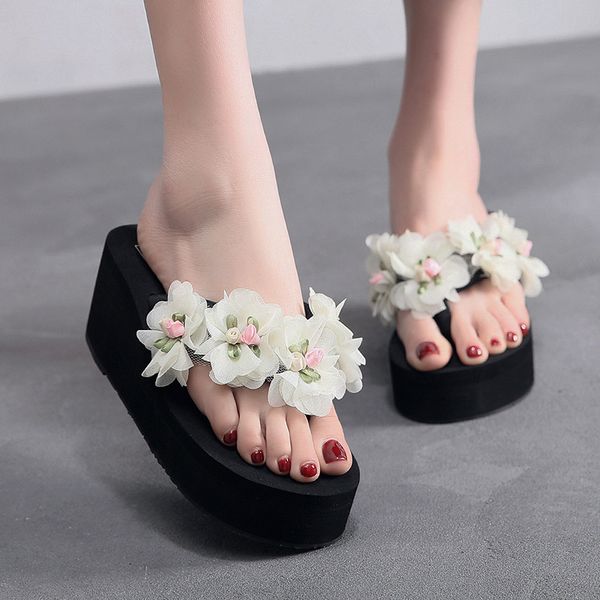 new flower design flip-flops womens shoes with summer slopes and thick soles wear fashion casual sandals holiday beach shoes., Black
new flower design flip-flops womens shoes with summer slopes and thick soles wear fashion casual sandals holiday beach shoes., Black