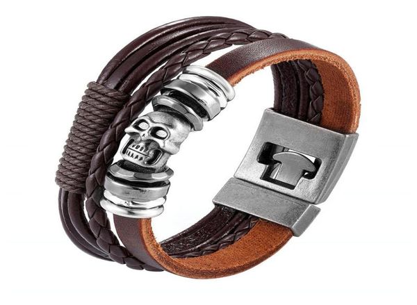 vintage skull bracelets bangles hand made leather bracelet skeleton charm men jewelry gift pulsera link chain5513798, Black
vintage skull bracelets bangles hand made leather bracelet skeleton charm men jewelry gift pulsera link chain5513798, Black