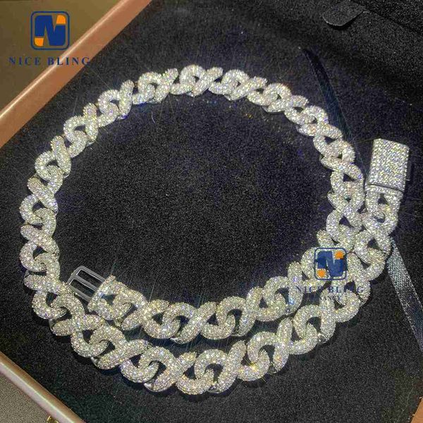 factory price brass infinite necklace for men 13mm iced out cz jewelry custom diamond luxury chain, Silver
factory price brass infinite necklace for men 13mm iced out cz jewelry custom diamond luxury chain, Silver