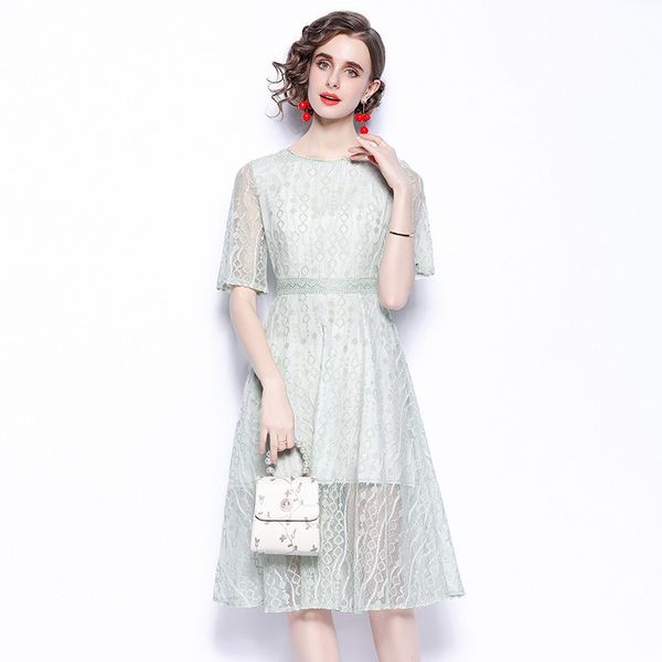 2023 summer european station premium women's floral lace dress - short sleeve, slim fit, crew neck - casual & stylish - mid-calf length, Black;gray
2023 summer european station premium women's floral lace dress - short sleeve, slim fit, crew neck - casual & stylish - mid-calf length, Black;gray