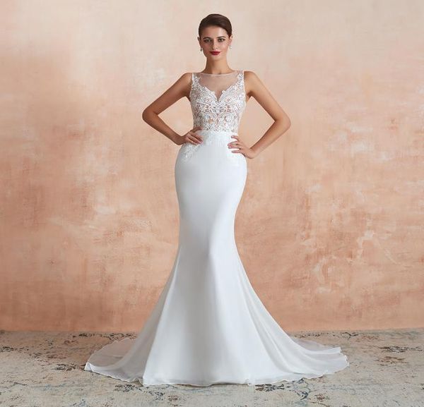 m36373 graceful bateau neckline sheath chiffon illusion wedding dress lace applique court train affordable wedding gowns vestidos 8524058, White
m36373 graceful bateau neckline sheath chiffon illusion wedding dress lace applique court train affordable wedding gowns vestidos 8524058, White