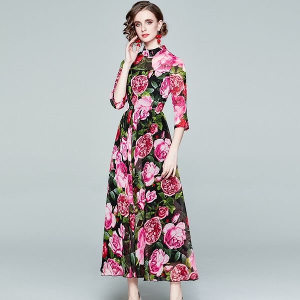 2023 spring european women's boutique chiffon dress, floral print, quarter sleeve, stand collar, high waist, a-line, mid-calf length, a, Black;gray
2023 spring european women's boutique chiffon dress, floral print, quarter sleeve, stand collar, high waist, a-line, mid-calf length, a, Black;gray
