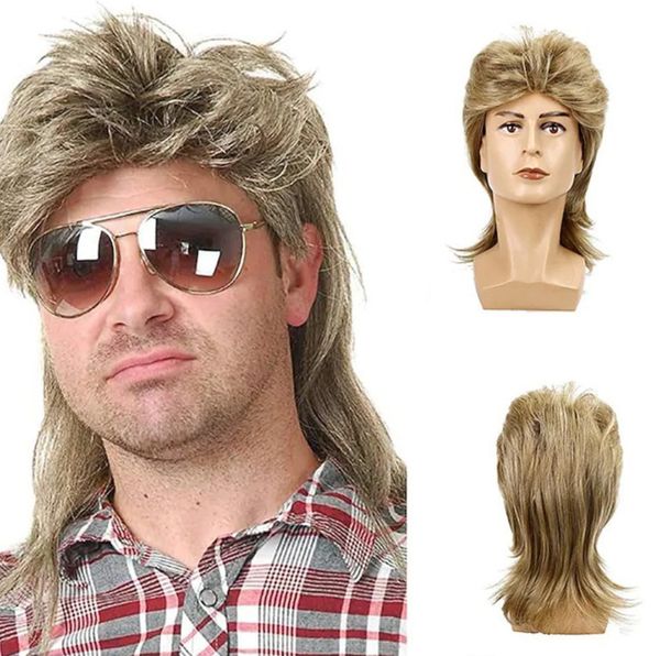 14-inch euro-american men's long curly 80s punk heavy metal wig halloween rock prince multiple styles heat resistant synthetic hair, Black
14-inch euro-american men's long curly 80s punk heavy metal wig halloween rock prince multiple styles heat resistant synthetic hair, Black
