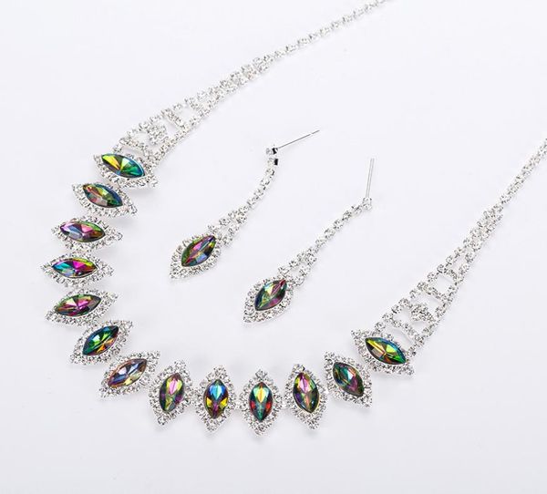 2017 new silvery plated multicolor austrian crystal chain necklace earrings jewelry sets women jewellery6599814, Silver
2017 new silvery plated multicolor austrian crystal chain necklace earrings jewelry sets women jewellery6599814, Silver