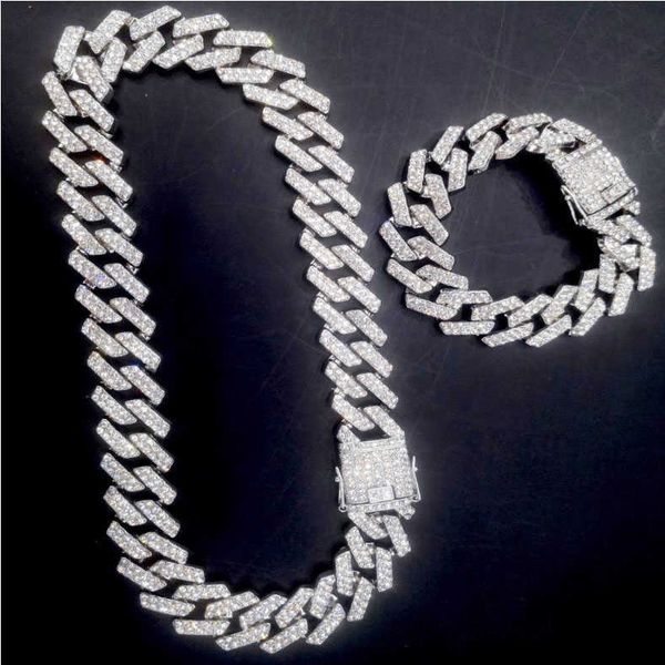 2023 hip hop 20mm bling iced out cuban link chain necklace set full diamond choker jewelry, Silver
2023 hip hop 20mm bling iced out cuban link chain necklace set full diamond choker jewelry, Silver