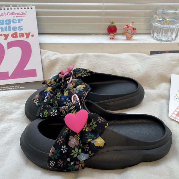 summer cute bowknot beach shoes womens summer niche design outdoor wear thick sole half slippers, Black
summer cute bowknot beach shoes womens summer niche design outdoor wear thick sole half slippers, Black