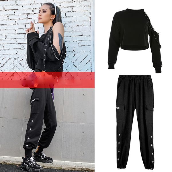 korean jazz commercial stage dance trousers fashion brand training outfit off the shoulder jacket hip hop street work pants, Black;red
korean jazz commercial stage dance trousers fashion brand training outfit off the shoulder jacket hip hop street work pants, Black;red