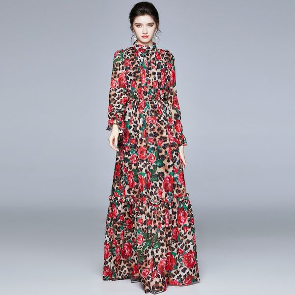 2023 spring european fashion women's basic & casual chiffon dress, long sleeve, stand collar, a-line silhouette, floral print, nylon ma, Black;gray
2023 spring european fashion women's basic & casual chiffon dress, long sleeve, stand collar, a-line silhouette, floral print, nylon ma, Black;gray