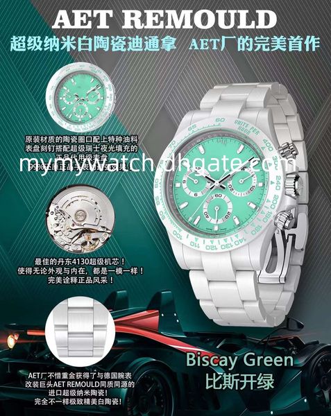 clean factory watches men's aet biscay green dial weight 108g 40mm ceramic material chronograph working automatic cal.4130 movement sap, Slivery;brown
clean factory watches men's aet biscay green dial weight 108g 40mm ceramic material chronograph working automatic cal.4130 movement sap, Slivery;brown