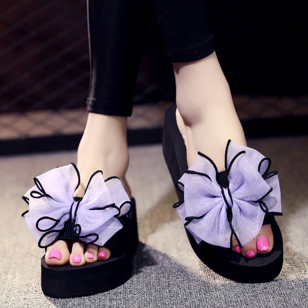 2023 new wedge-heeled platform word drag bow sandals womens slippers in summer non-slip comfortable multicolor beach shoes, Black
2023 new wedge-heeled platform word drag bow sandals womens slippers in summer non-slip comfortable multicolor beach shoes, Black