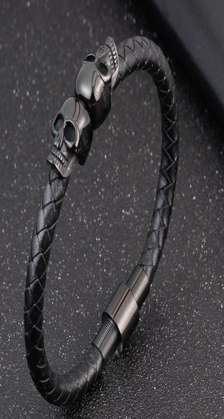 hyperbole men jewelry black braided leather bracelets stainless steel leahter cool skull bracelet8399732, Golden;silver
hyperbole men jewelry black braided leather bracelets stainless steel leahter cool skull bracelet8399732, Golden;silver