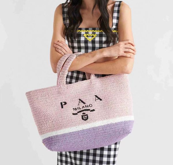 versatile tote bag brand for women luxury designer handbag straw embroidery letter decorate large capacity bag
versatile tote bag brand for women luxury designer handbag straw embroidery letter decorate large capacity bag