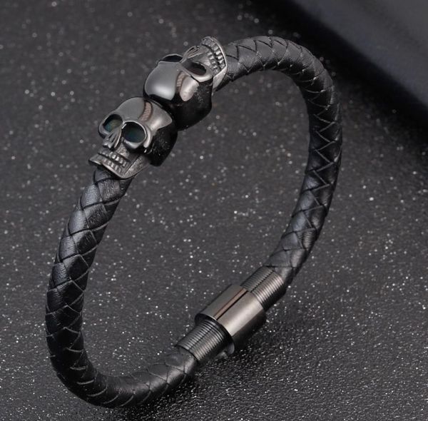 hyperbole men jewelry black braided leather bracelets stainless steel leahter cool skull bracelet7489536, Golden;silver
hyperbole men jewelry black braided leather bracelets stainless steel leahter cool skull bracelet7489536, Golden;silver