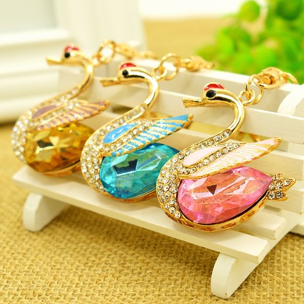 beautiful gold color lobster clasp metal keyring crystal swan charms keychains for women luxury handbag jewelry, Slivery;golden
beautiful gold color lobster clasp metal keyring crystal swan charms keychains for women luxury handbag jewelry, Slivery;golden