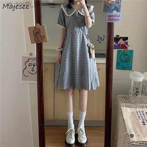 short sleeve dress women elegant college young ladies lovely plaid summer street wear harajuku popular fashion korean style cosy l230522, Black;gray
short sleeve dress women elegant college young ladies lovely plaid summer street wear harajuku popular fashion korean style cosy l230522, Black;gray
