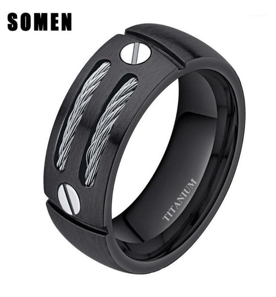 wedding rings 8mm men039s black cable screw inlay titanium ring cool band punk rock male jewelry bague homme anel masculino11071588, Slivery;golden
wedding rings 8mm men039s black cable screw inlay titanium ring cool band punk rock male jewelry bague homme anel masculino11071588, Slivery;golden