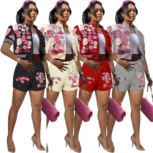 2023 designer brand women's tracksuits summer y2k casual sports suit baseball uniform printing jackets shorts 2 pieces set outifits who, Gray
2023 designer brand women's tracksuits summer y2k casual sports suit baseball uniform printing jackets shorts 2 pieces set outifits who, Gray