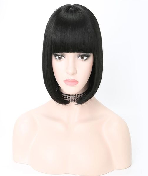 short synthetic bob wigs with bangs for women straight black heat resistant cosplay costume wig 14 color1360088
short synthetic bob wigs with bangs for women straight black heat resistant cosplay costume wig 14 color1360088