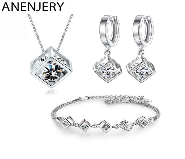 anenjery 5 style 925 sterling silver jewelry sets zircon square cube necklaceearringsbracelet for women gift3569577, Black
anenjery 5 style 925 sterling silver jewelry sets zircon square cube necklaceearringsbracelet for women gift3569577, Black
