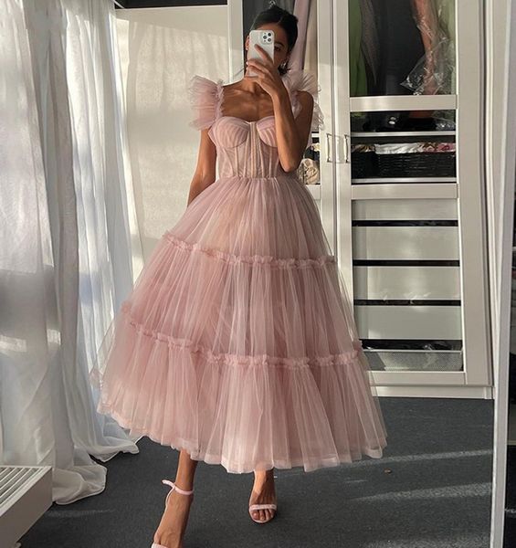 simple pink short prom birthday dresses spaghetti straps tiered ruffles tulle tea-length evening party gowns robe de soiree vestidos de feas, Black
simple pink short prom birthday dresses spaghetti straps tiered ruffles tulle tea-length evening party gowns robe de soiree vestidos de feas, Black