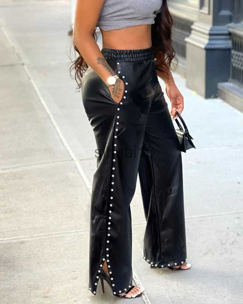 women's pants capris women dded decor pocket design pu leather wide leg pants 2022 new femme high waist buttoned trousers lady outfits, Black;white
women's pants capris women dded decor pocket design pu leather wide leg pants 2022 new femme high waist buttoned trousers lady outfits, Black;white