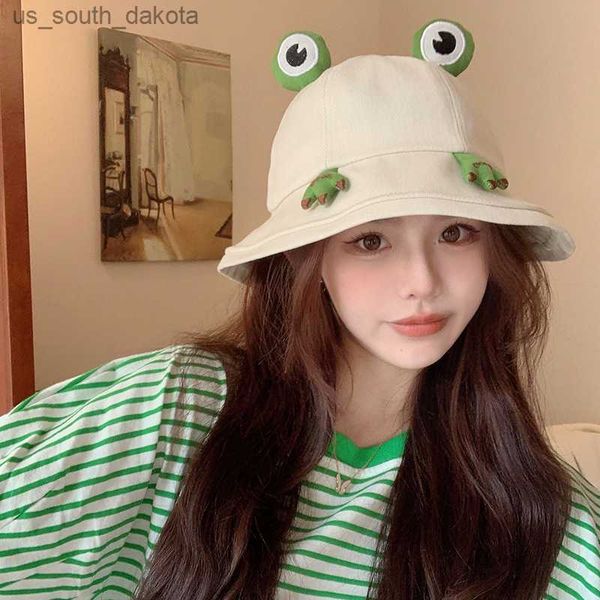 cute frog hat female spring summer korean bucket-hats women fisherman hats student cartoon sunshine panama lady outdoor travel l230523, Blue;gray
cute frog hat female spring summer korean bucket-hats women fisherman hats student cartoon sunshine panama lady outdoor travel l230523, Blue;gray