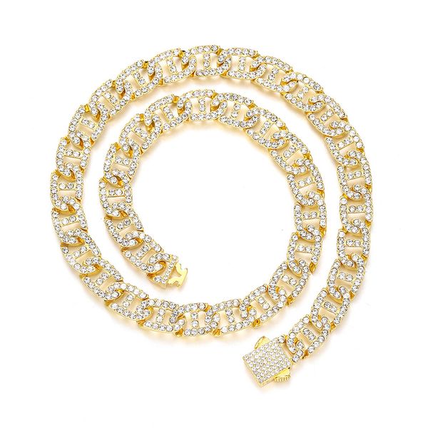 men women 18k gold plated 10mm japanese cuban chain trend versatile punk style water diamond necklace bracelet set, Silver
men women 18k gold plated 10mm japanese cuban chain trend versatile punk style water diamond necklace bracelet set, Silver