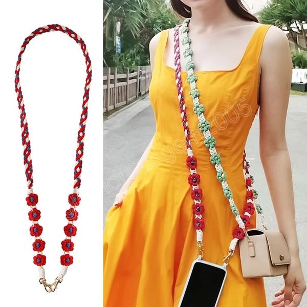 bohemian hand weave flower chain lanyard bag strap for women daisy flower long hanging phone chain badge holder keys strap, Silver
bohemian hand weave flower chain lanyard bag strap for women daisy flower long hanging phone chain badge holder keys strap, Silver