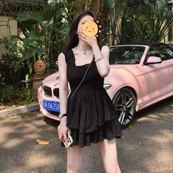 sleeveless dresses women ruffles weet girls black mini young korean style fashion temperament streetwear summer casual ins l230522, Black;gray
sleeveless dresses women ruffles weet girls black mini young korean style fashion temperament streetwear summer casual ins l230522, Black;gray