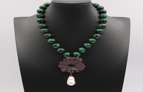 guaiguai jewelry 18quot 14mm green tiger eye round necklace white keshi pearl cz gunmetal gold plated flower pendant necklace fo5893436, Silver
guaiguai jewelry 18quot 14mm green tiger eye round necklace white keshi pearl cz gunmetal gold plated flower pendant necklace fo5893436, Silver