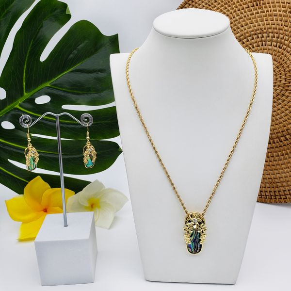 hawaiian hamilton gold abalone alloy luxurious slippers necklace earrings jewelry set with shell pearl polynesian island jewellery, Silver
hawaiian hamilton gold abalone alloy luxurious slippers necklace earrings jewelry set with shell pearl polynesian island jewellery, Silver