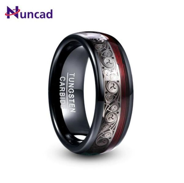 nuncad 8mm wide tungsten steel ring plating black inlay triple spiral patternred guitar string tungsten carbide ring t229r c09246619458, Golden;silver
nuncad 8mm wide tungsten steel ring plating black inlay triple spiral patternred guitar string tungsten carbide ring t229r c09246619458, Golden;silver