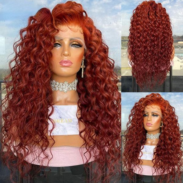 Ginger Curly Brazilian Lace Front Human Hair Wigs For Women Loose Deep Wave Wig Red Burgundy Wigs Colored Synthetic Wig Pre Plucked, Ombre color
Ginger Curly Brazilian Lace Front Human Hair Wigs For Women Loose Deep Wave Wig Red Burgundy Wigs Colored Synthetic Wig Pre Plucked, Ombre color