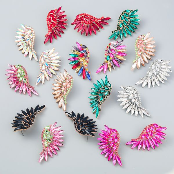 colorful diamond heavy industry style european and american exaggerated big brand fan-shaped wing earrings fashion earrings bohemian style, Silver
colorful diamond heavy industry style european and american exaggerated big brand fan-shaped wing earrings fashion earrings bohemian style, Silver