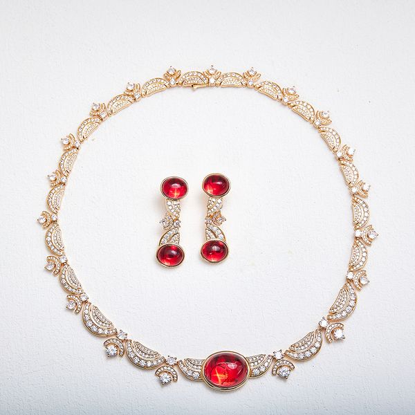designer collection stud earrings necklace women lady inlay cubic zircon diamond synthetic rubellite plated gold long eardrop choker high-en, Silver
designer collection stud earrings necklace women lady inlay cubic zircon diamond synthetic rubellite plated gold long eardrop choker high-en, Silver