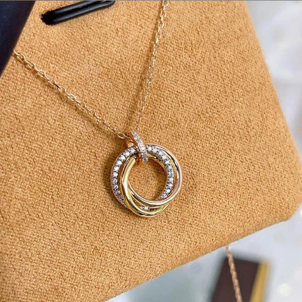 high end tricolor ring necklace trinity women's necklace designer 925 silver t0p quality highest counter quality chain length 45cm clas
high end tricolor ring necklace trinity women's necklace designer 925 silver t0p quality highest counter quality chain length 45cm clas