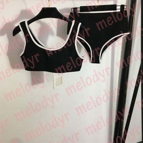 women knitted swimwear set summer two piece swimsuit metal letter high waist bathing suit, Black
women knitted swimwear set summer two piece swimsuit metal letter high waist bathing suit, Black