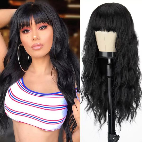 wholesale 12kinds transparent heat resistant lace front synthetic hair wigs fast shipping, Black
