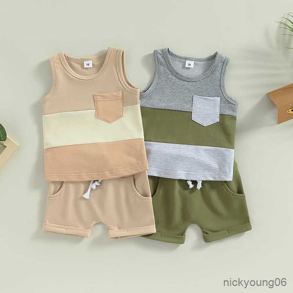 clothing sets 2pcs kids baby boy summer outfits toddler sleeveless contrast color pocket tank and shorts casual clothes, White
clothing sets 2pcs kids baby boy summer outfits toddler sleeveless contrast color pocket tank and shorts casual clothes, White