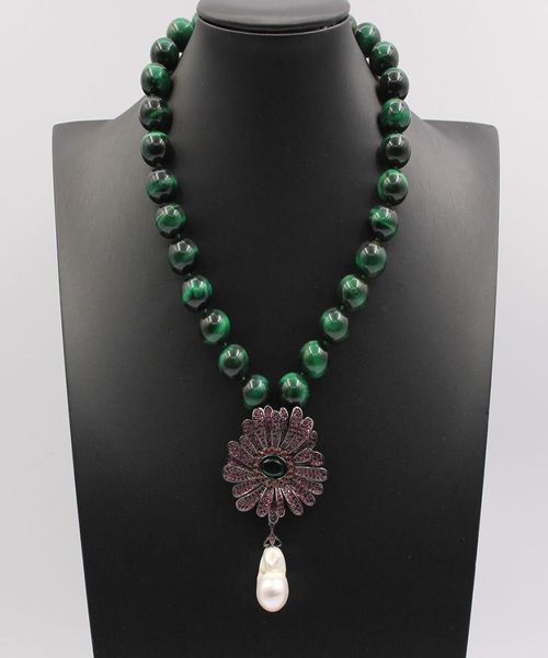 guaiguai jewelry 18quot 14mm green tiger eye round necklace white keshi pearl cz gunmetal gold plated flower pendant necklace fo5449692, Silver
guaiguai jewelry 18quot 14mm green tiger eye round necklace white keshi pearl cz gunmetal gold plated flower pendant necklace fo5449692, Silver