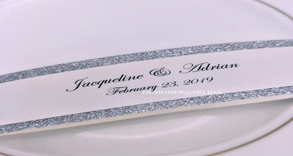 customized print ivory belt with glitter paper bottom for wedding invitation3308361, Black
customized print ivory belt with glitter paper bottom for wedding invitation3308361, Black