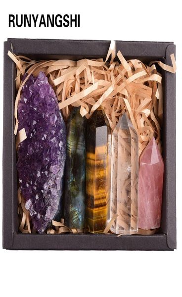 1set natural rose quartz hexagonal column amethyst cluster healing wand mineral crystal point study home decoration stone4157724, Black
1set natural rose quartz hexagonal column amethyst cluster healing wand mineral crystal point study home decoration stone4157724, Black