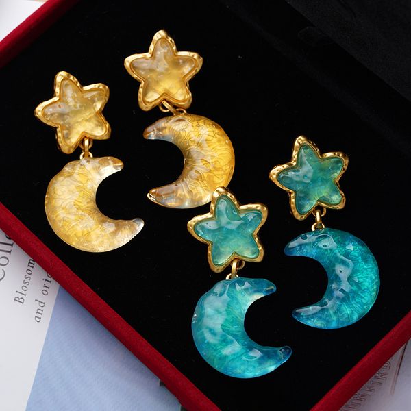 pleated moon resin earrings for women retro exaggerated jelly star earrings personalized vintage earrings e388, Golden;silver
pleated moon resin earrings for women retro exaggerated jelly star earrings personalized vintage earrings e388, Golden;silver