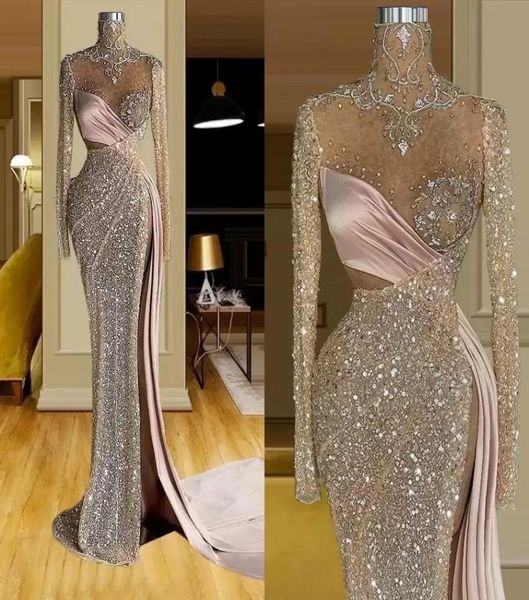 2022 side split mermaid prom dresses sparkly crystal beaded high neck long sleeve evening gowns women arabic special occasion9827470, Black
2022 side split mermaid prom dresses sparkly crystal beaded high neck long sleeve evening gowns women arabic special occasion9827470, Black