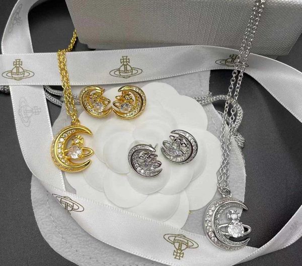 high edition queen mother saturn moon full necklace earrings simple couple diamond alloy vivian super flash set, Silver
high edition queen mother saturn moon full necklace earrings simple couple diamond alloy vivian super flash set, Silver
